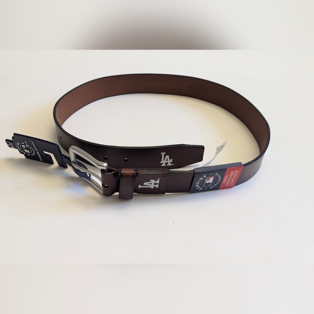 Los Angeles Dodgers Genuine Leather Brown Belt Small 30-32 New